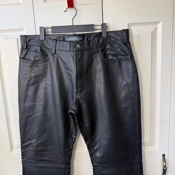 Vintage Gap Biker Straight Fit Genuine Leather Riding Pants Mens Size 38x32